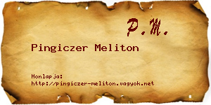 Pingiczer Meliton névjegykártya